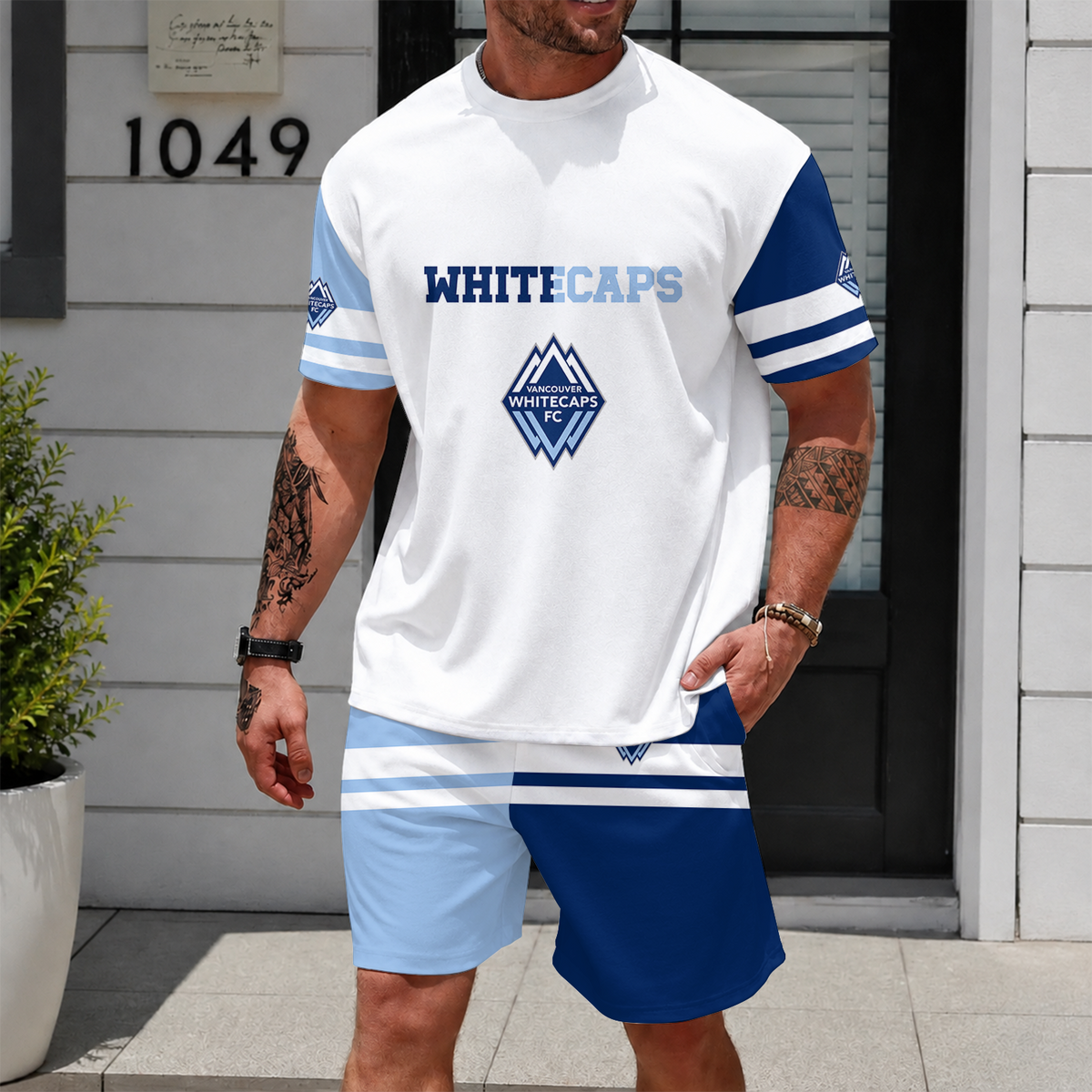 [FAN EXCLUSIVE] NEW CUSTOMIZED MLS19 VWF VANCOUVER WHITECAPS FC UNISEX T-SHIRT & SHORTS SET