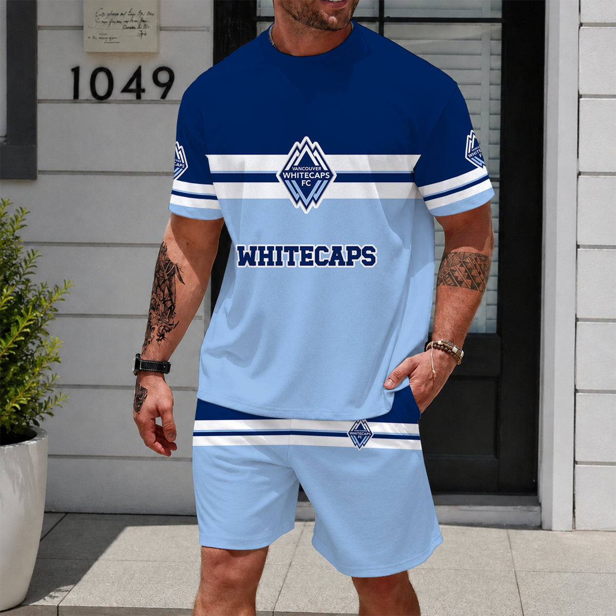 [FAN EXCLUSIVE] NEW CUSTOMIZED MLS19 VWF VANCOUVER WHITECAPS FC UNISEX T-SHIRT & SHORTS SET