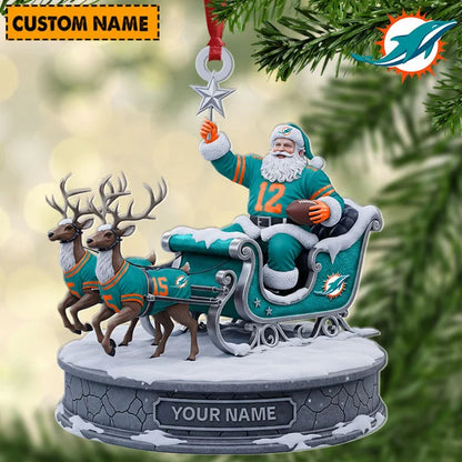 [SPECIAL OFFER] NEW CUSTOMIZED NFL19 MDP MIAMI DOLPHINS CHRISTMAS ACRYLIC ORNAMENT