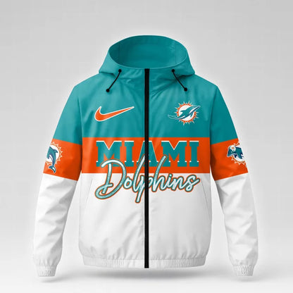[SPECIAL OFFER] NEW CUSTOMIZED NFL19 MDP MIAMI DOLPHINS WINDBREAKER JACKET