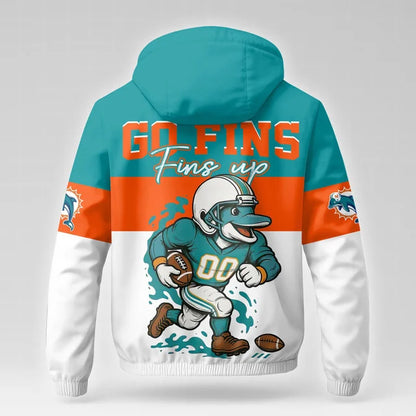 [SPECIAL OFFER] NEW CUSTOMIZED NFL19 MDP MIAMI DOLPHINS WINDBREAKER JACKET
