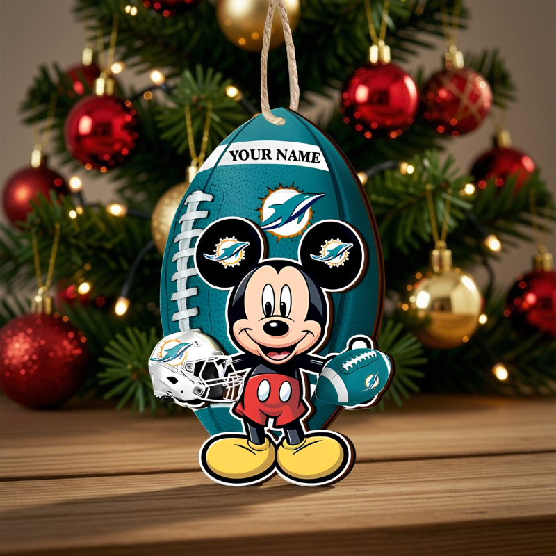 [SPECIAL OFFER] NEW CUSTOMIZED NFL19 MDP MIAMI DOLPHINS CHRISTMAS ACRYLIC ORNAMENT