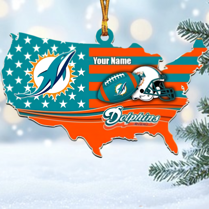 [SPECIAL OFFER] NEW CUSTOMIZED NFL19 MDP MIAMI DOLPHINS CHRISTMAS ACRYLIC ORNAMENT