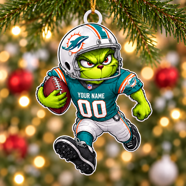 [SPECIAL OFFER] NEW CUSTOMIZED NFL19 MDP MIAMI DOLPHINS CHRISTMAS ACRYLIC ORNAMENT