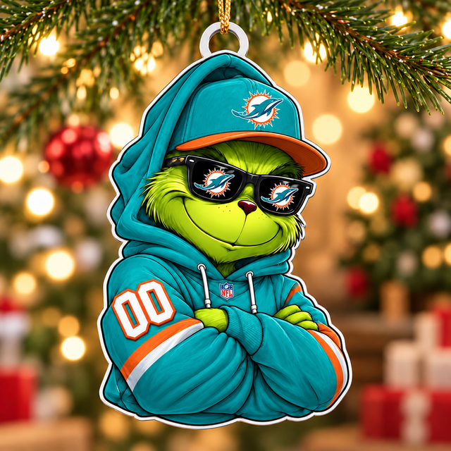 [SPECIAL OFFER] NEW CUSTOMIZED NFL19 MDP MIAMI DOLPHINS CHRISTMAS ACRYLIC ORNAMENT