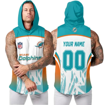 [SPECIAL OFFER] NEW CUSTOMIZED NFL19 MDP MIAMI DOLPHINS HOODED TANK TOP
