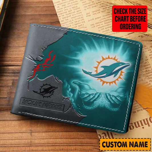 [SPECIAL OFFER] NEW CUSTOMIZED NFL19 MDP MIAMI DOLPHINS LEATHER WALLET