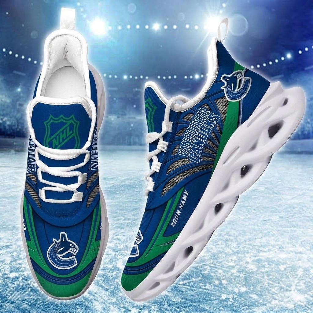 [SUPER SALE] NEW CUSTOMIZED NHL19 VCC VANCOUVER CANUCKS CLUNKY SNEAKERS