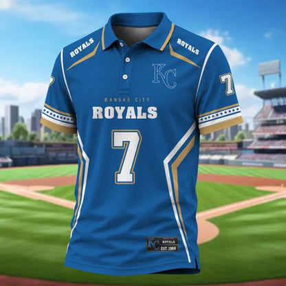 [FLASH SALE] NEW CUSTOMIZED MLB19 KCR KANSAS CITY ROYALS POLO SHIRT