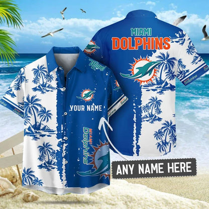 [SPECIAL OFFER] NEW CUSTOMIZED NFL19 MDP MIAMI DOLPHINS UNISEX HAWAIIAN SHIRT & SHORTS SET
