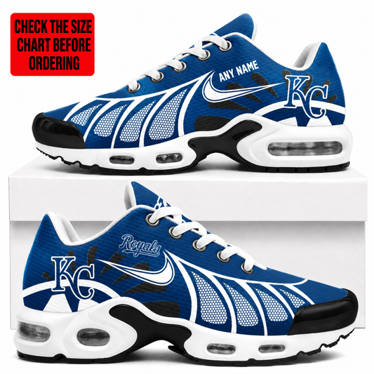 [FLASH SALE] NEW CUSTOMIZED MLB19 KCR KANSAS CITY ROYALS AIR MAX PLUS SNEAKERS