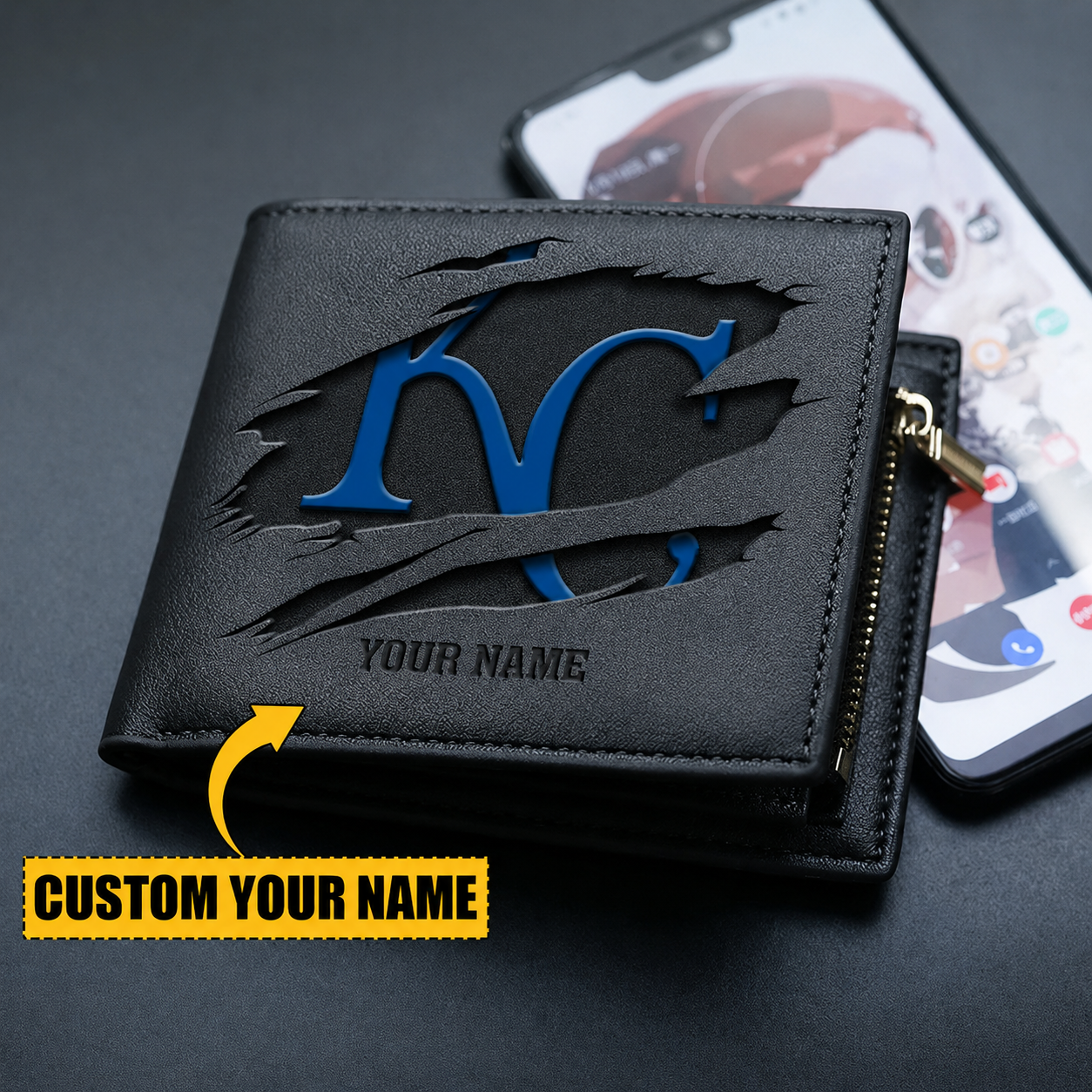 [FLASH SALE] NEW CUSTOMIZED MLB19 KCR KANSAS CITY ROYALS LEATHER WALLET