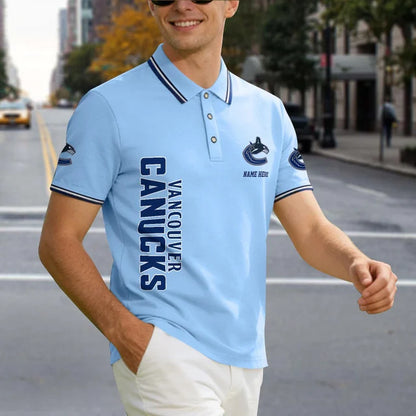 [SUPER SALE] NEW CUSTOMIZED NHL19 VCC VANCOUVER CANUCKS POLO SHIRT