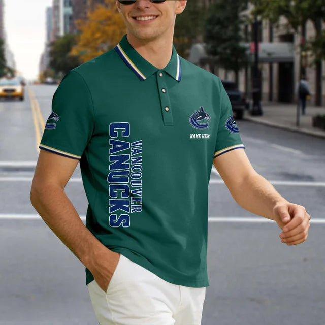 [SUPER SALE] NEW CUSTOMIZED NHL19 VCC VANCOUVER CANUCKS POLO SHIRT