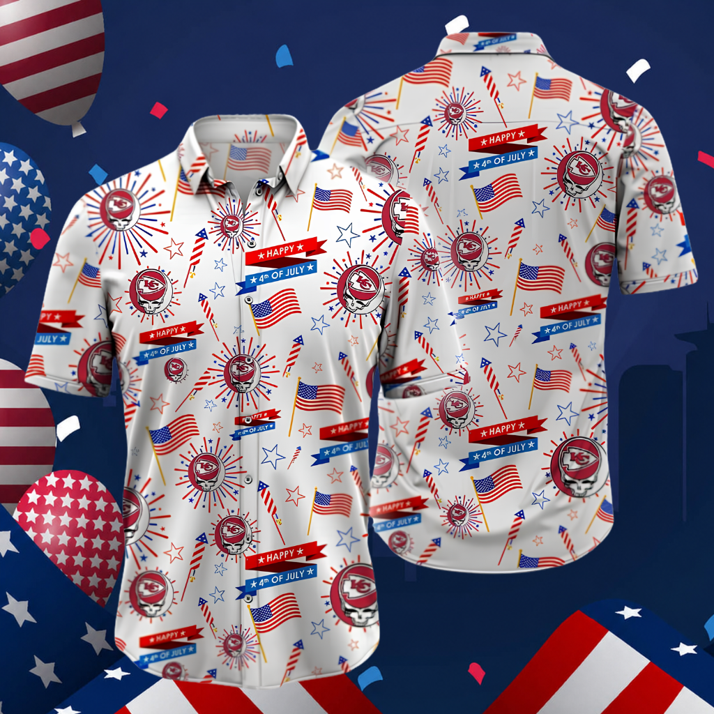 [SPECIAL OFFER] NEW CUSTOMIZED NFL01 KCC KANSAS CITY CHIEFS PATRIOTIC 250 USA HAWAIIAN SHIRT