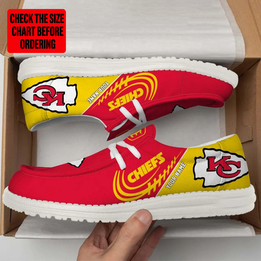 [SPECIAL OFFER] NEW CUSTOMIZED NFL01 KCC KANSAS CITY CHIEFS LOAFER SHOES
