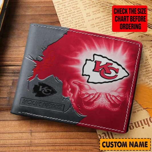 [SPECIAL OFFER] NEW CUSTOMIZED NFL01 KCC KANSAS CITY CHIEFS LEATHER WALLET