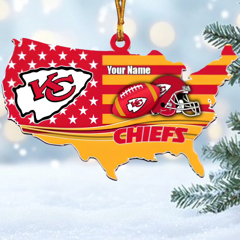 [SPECIAL OFFER] NEW CUSTOMIZED NFL01 KCC KANSAS CITY CHIEFS CHRISTMAS ACRYLIC ORNAMENT