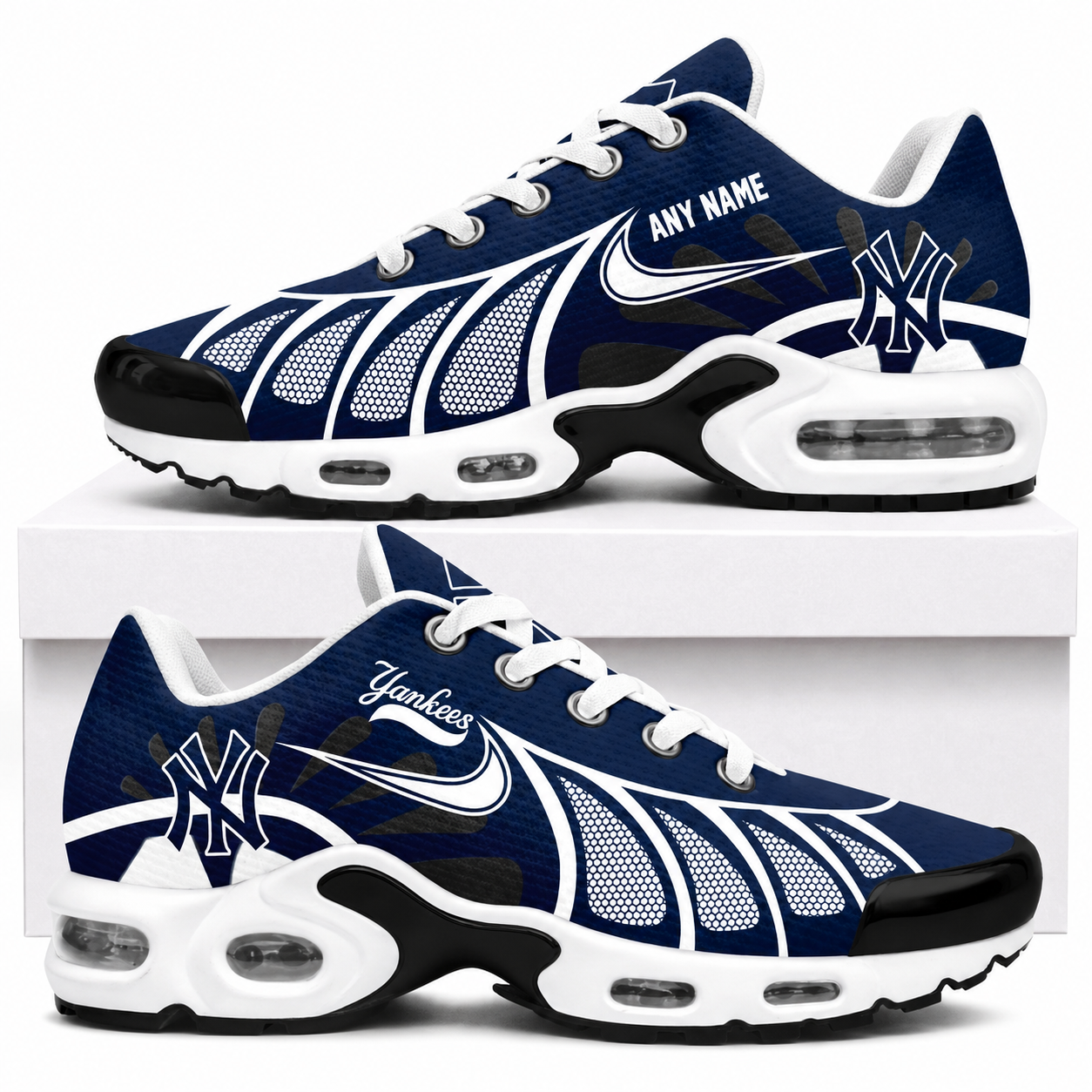 [FLASH SALE] NEW CUSTOMIZED MLB01 NYY NEW YORK YANKEES AIR MAX PLUS SNEAKERS
