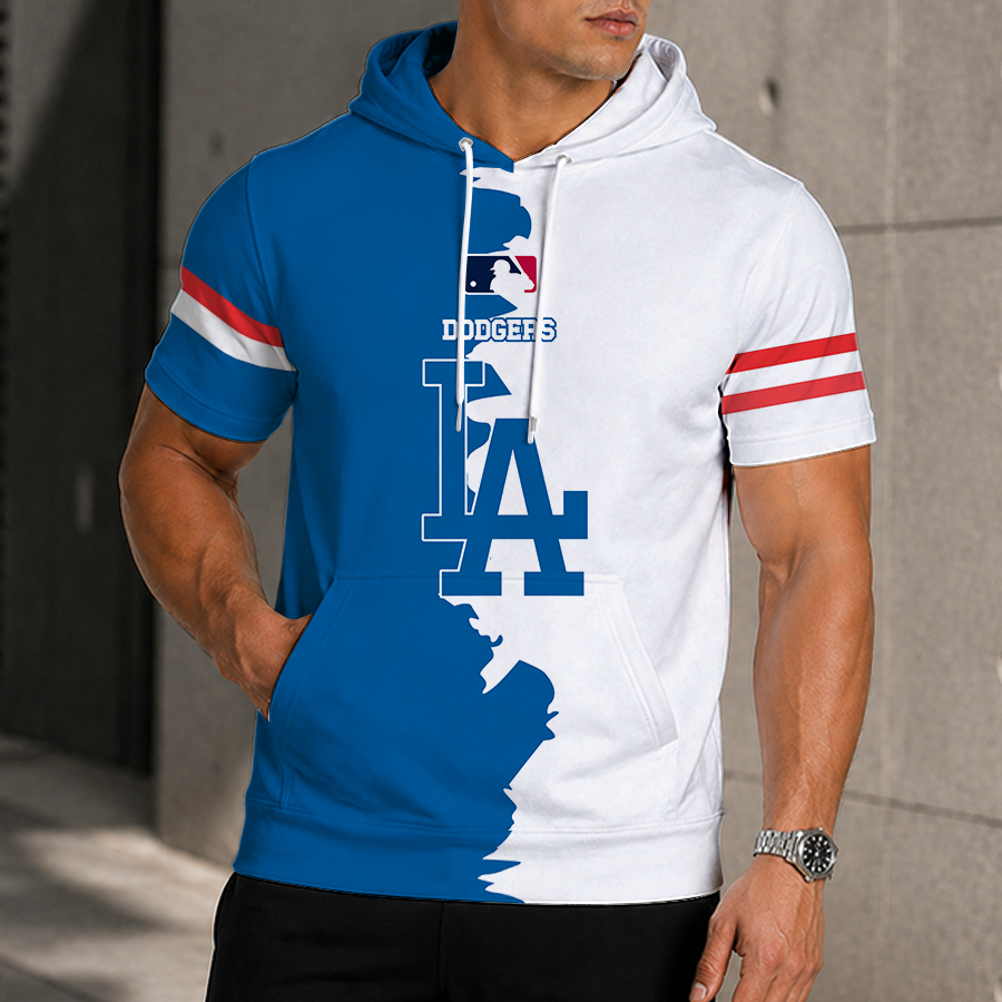 [FLASH SALE] NEW CUSTOMIZED MLB02 LAD LOS ANGELES DODGERS SHORT SLEEVE HOODIE