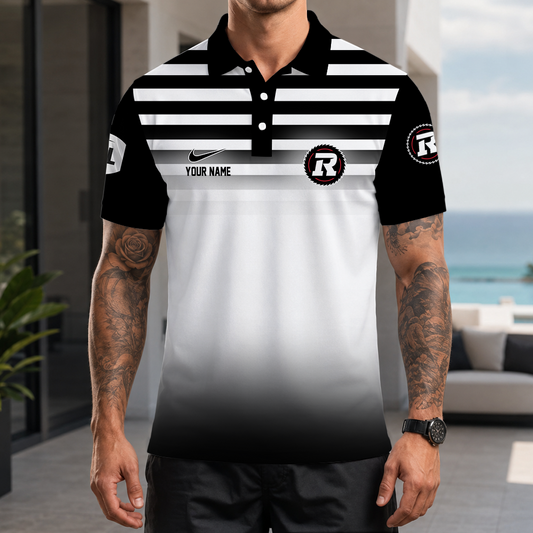 [FAN EXCLUSIVE] NEW CUSTOMIZED CFL02 OTT OTTAWA REDBLACKS STRAPPY POLO SHIRT