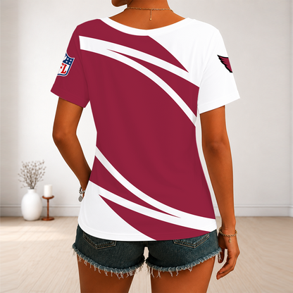 [SPECIAL OFFER] NEW CUSTOMIZED NFL20 ARC ARIZONA CARDINALS V-NECK FEMALE SHIRT