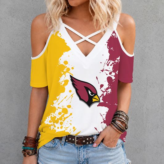 [SPECIAL OFFER] NEW CUSTOMIZED NFL20 ARC ARIZONA CARDINALS CROSS V-NECK TOP