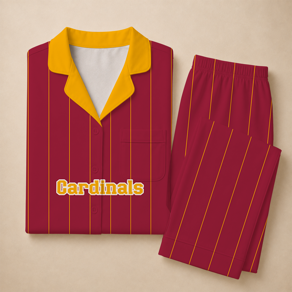[SPECIAL OFFER] NEW CUSTOMIZED NFL20 ARC ARIZONA CARDINALS SHORT SLEEVE & LONG PANTS PAJAMAS SET