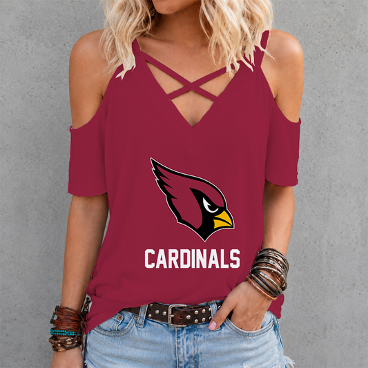 [SPECIAL OFFER] NEW CUSTOMIZED NFL20 ARC ARIZONA CARDINALS CROSS V-NECK TOP