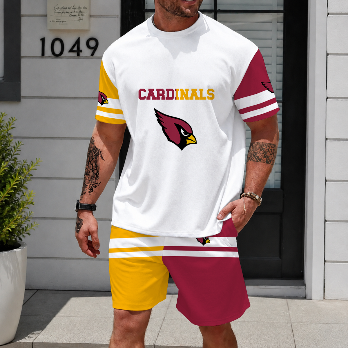 [SPECIAL OFFER] NEWCUSTOMIZED NFL20 ARC ARIZONA CARDINALS UNISEX T-SHIRT & SHORTS SET