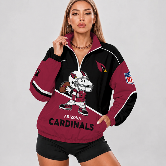 [SPECIAL OFFER] NEW CUSTOMIZED NFL20 ARC ARIZONA CARDINALS V-NECK ZIPPER SWEATSHIRT JACKET