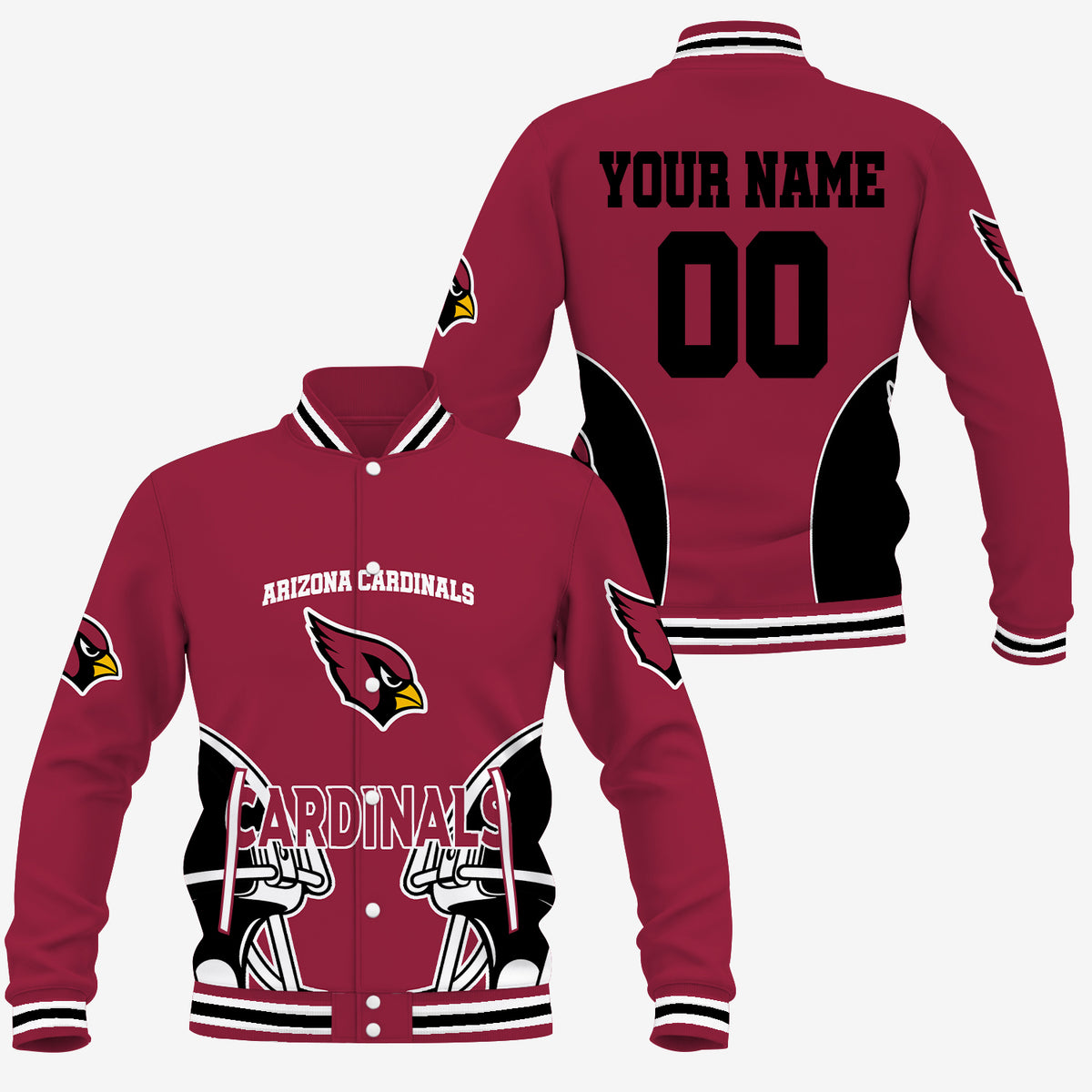 [SPECIAL OFFER] NEW CUSTOMIZED NFL20 ARC ARIZONA CARDINALS SATIN VARSITY & BASEBALL JACKET