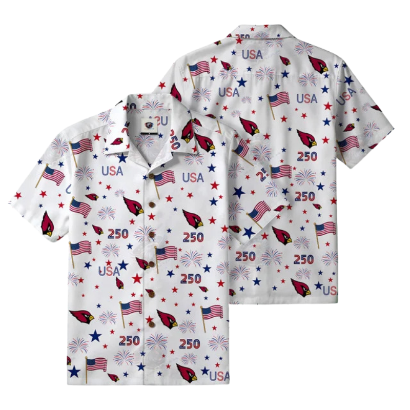 LIMITED EDITION - NEW CUSTOMIZED NFL20 ARC ARIZONA CARDINALS PATRIOTIC 250 USA HAWAIIAN SHIRT