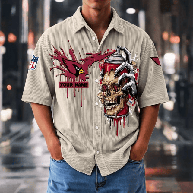 [SPECIAL OFFER] NEW CUSTOMIZED NFL20 ARC ARIZONA CARDINALS SEERSUCKER BUTTON SHIRT