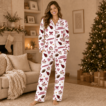 [SPECIAL OFFER] NEW CUSTOMIZED NFL20 ARC ARIZONA CARDINALS HALLOWEEN LONG PAJAMAS SET