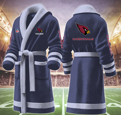 [SPECIAL OFFER] NEW CUSTOMIZED NFL20 ARC ARIZONA CARDINALS MULTICOLOR FLEECE BATHROBE
