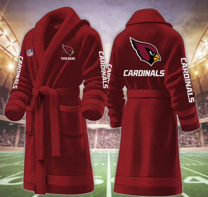 [SPECIAL OFFER] NEW CUSTOMIZED NFL20 ARC ARIZONA CARDINALS MULTICOLOR FLEECE BATHROBE