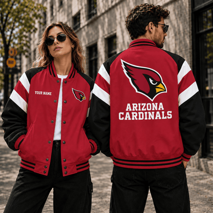 [SPECIAL OFFER] NEW CUSTOMIZED NFL20 ARC ARIZONA CARDINALS SATIN VARSITY & BASEBALL JACKET