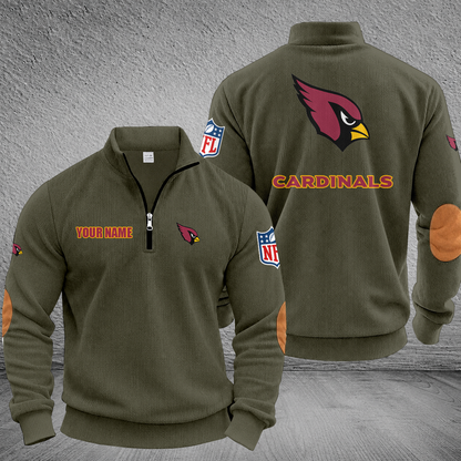 [SPECIAL OFFER] NEW CUSTOMIZED NFL20 ARC ARIZONA CARDINALS MULTICOLOR STRIPED QUATER ZIP SWEATSHIRT