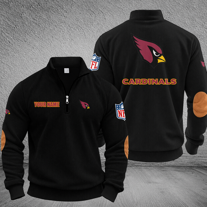 [SPECIAL OFFER] NEW CUSTOMIZED NFL20 ARC ARIZONA CARDINALS MULTICOLOR STRIPED QUATER ZIP SWEATSHIRT