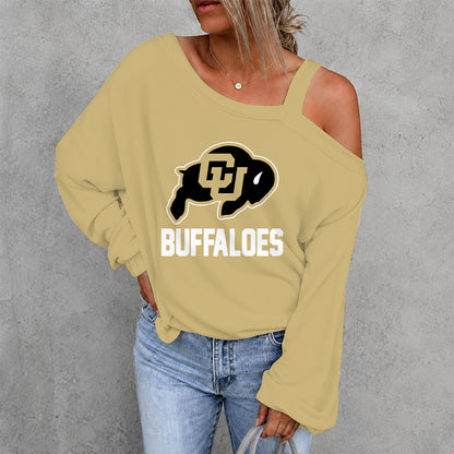 [FAN FAVORITE] NEW CUSTOMIZED NCAA FBS20 CRB COLORADO BUFFALOES DROP SHOULDER SWEATSHIRT
