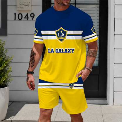 [FAN EXCLUSIVE] NEW CUSTOMIZED MLS20 LAG LA GALAXY UNISEX T-SHIRT & SHORTS SET