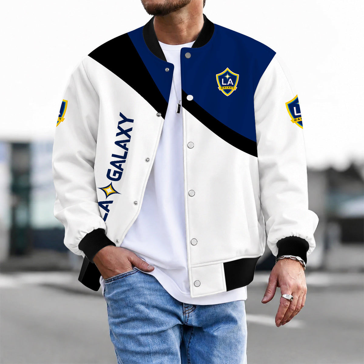 [FAN EXCLUSIVE] NEW CUSTOMIZED MLS20 LAG LA GALAXY BASEBALL JACKET & SATIN VARSITY JACKET