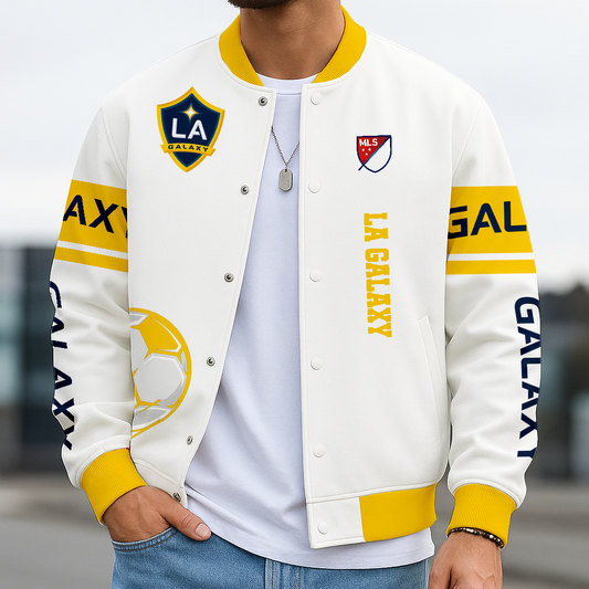 TOP SELLING - NEW CUSTOMIZED MLS20 LAG LA GALA SATIN VARSITY & BASEBALL JACKET