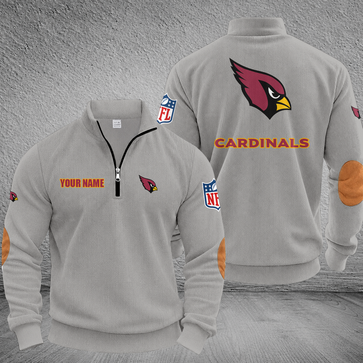 [SPECIAL OFFER] NEW CUSTOMIZED NFL20 ARC ARIZONA CARDINALS MULTICOLOR STRIPED QUATER ZIP SWEATSHIRT