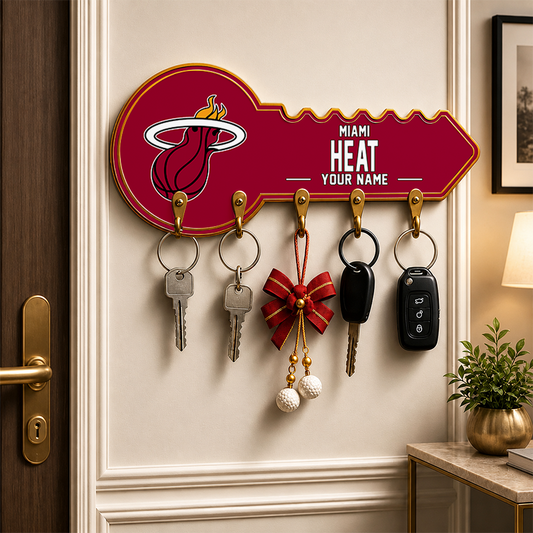 [HOT DEAL] NEW CUSTOMIZED NBA20 MHE MIAMI HEAT WALL KEY HOLDER FOR HOME