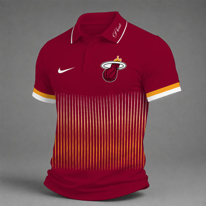 [HOT DEAL] NEW CUSTOMIZED NBA20 MHE MIAMI HEAT POLO SHIRT