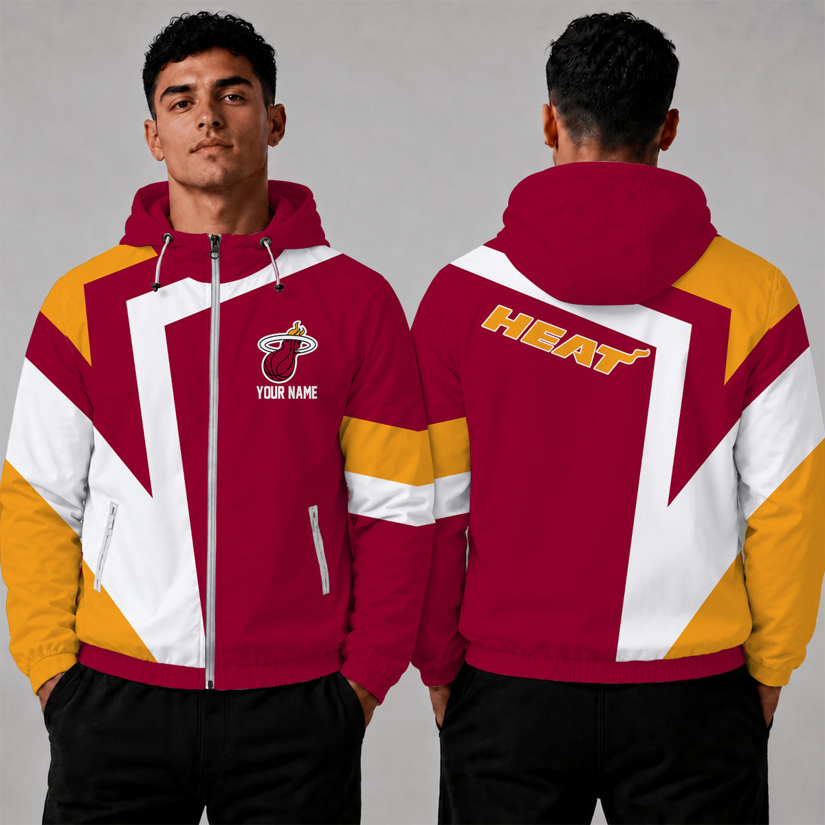 [HOT DEAL] NEW CUSTOMIZED NBA20 MHE MIAMI HEAT WINDBREAKER JACKET