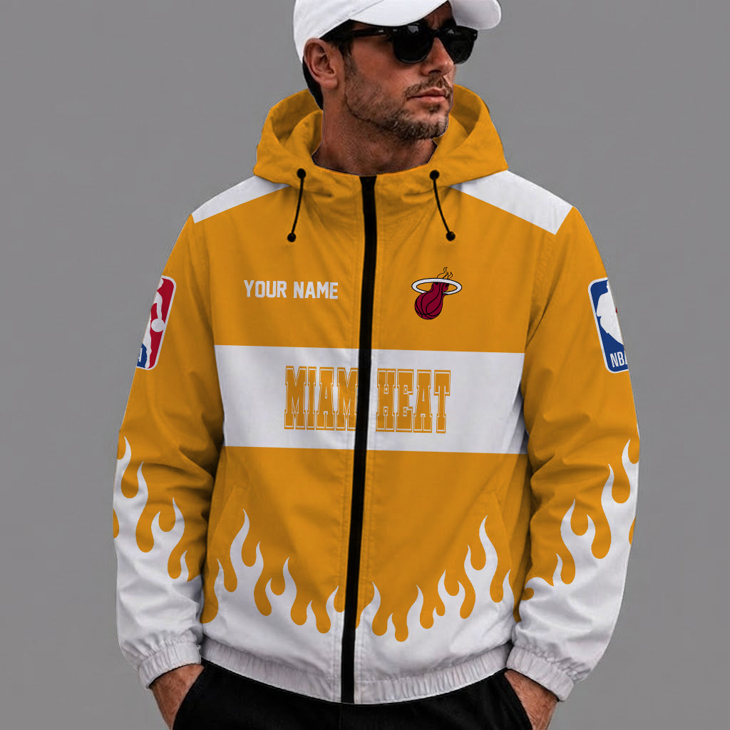 [HOT DEAL] NEW CUSTOMIZED NBA20 MHE MIAMI HEAT WINDBREAKER JACKET