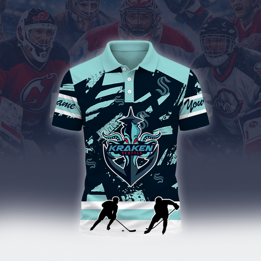 [SUPER SALE] NEW CUSTOMIZED NHL20 SEATTLE KRAKEN POLO SHIRT